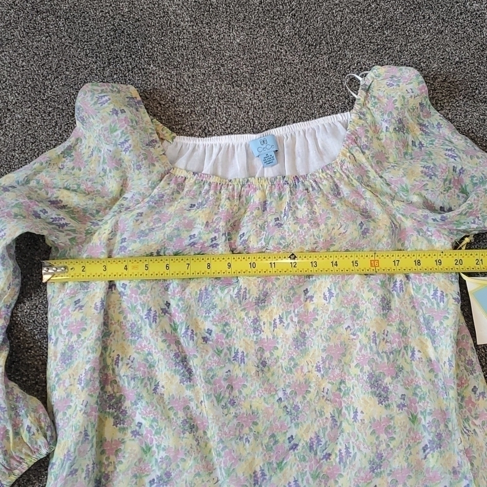 NWT Anthropologie CECE floral square neck Long Sleeve blouse top - Picture 7 of 9